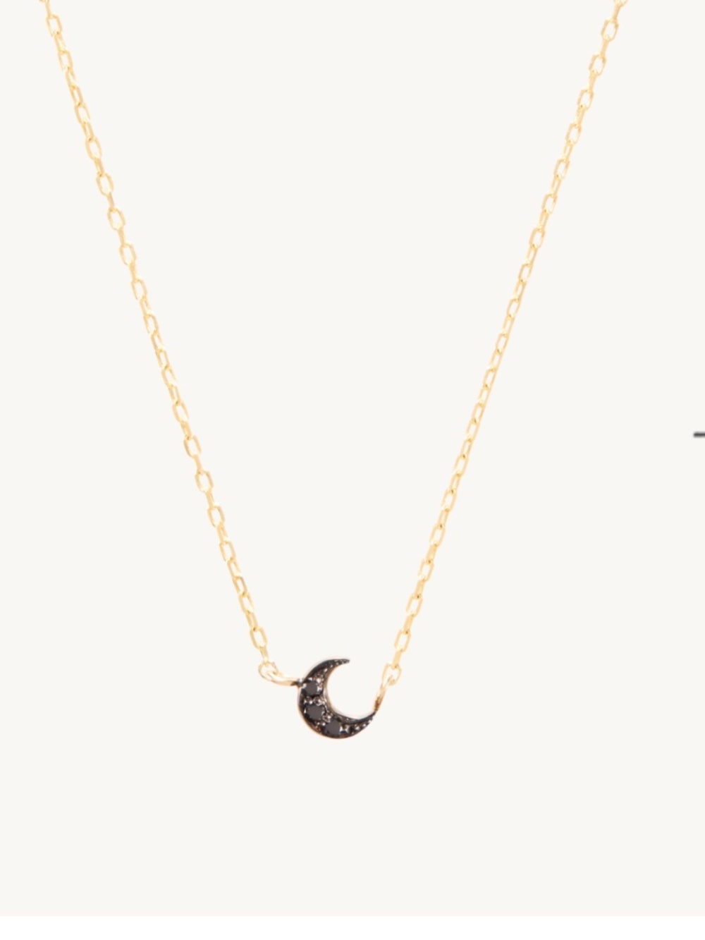 NWOT Catbird Yayoi Forest - Tiny Crescent Moon Black Diamond Necklace